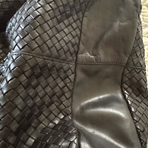 Black Woven Leather Hobo Bag - Picture 5 of 5